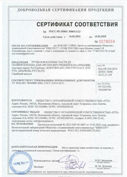 15.11.2024 Вятские Поляны - Трубы и фасонные части из полипропилена для внутренней канализации